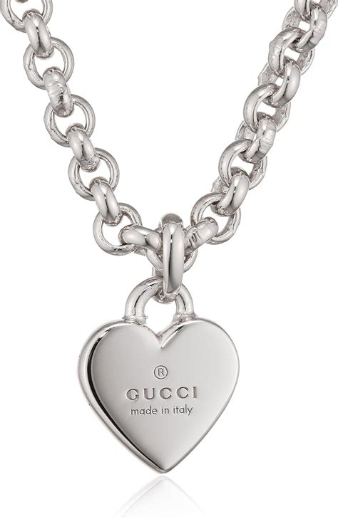 gucci logo necklace silver|gucci necklace with heart pendant.